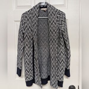 Banana Republic Womens Merino Wool Open Knit Long Cardigan Chunky S Pockets Cozy